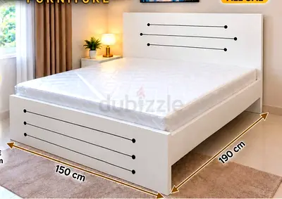 Brand new Queen size Strong mdf wood bed With Mattress For sale