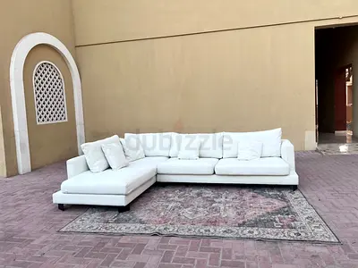 Feather 🪶 filled Marina Home L Shape Sofa Beige