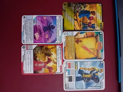 Collection of 5 Ninjago Trading Card (Various Characters) - Good Condition