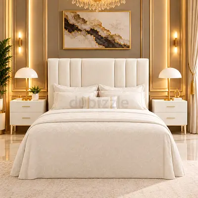 New Upholstered King Size Bed with Padded Headboard storage bed - modern king bed