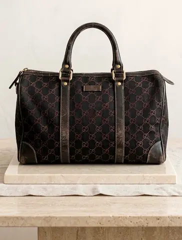 Authentic Gucci Coated GG Canvas Joy Boston Bag Medium