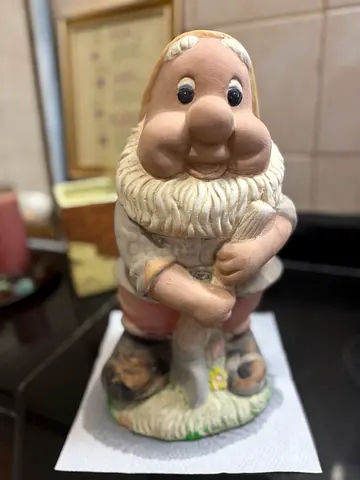 Vintage Hand-painted Ceramic Garden Gnome Figurine