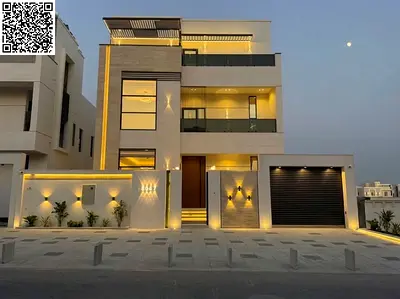 Luxury villa for sale in a prime location in Al Helio 2, Ajman—near the Azha residential complex; registration fees included.