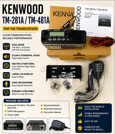 Kenwood TM-281A / TM-481A VHF FM Transceiver - Dual Band Mobile Radio