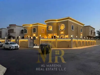 Villa for sale in Al Muwaihat 2 – Ajman | Corner unit, land area 5,200 sq. ft. | 5 bedrooms | Includes electricity, water, and air conditioning | Free