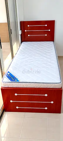 Brand New single 90x190 size wood Bed including mattress available