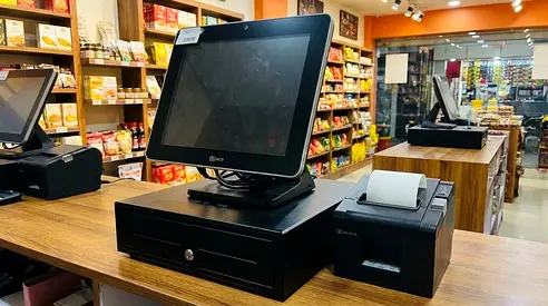 NCR POS System with Touchscreen, Cash Drawer and Receipt Printer - Ready to Install