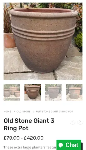 Large Rustic Stone Garden Planter Pot (3 Ring) - Extra Large