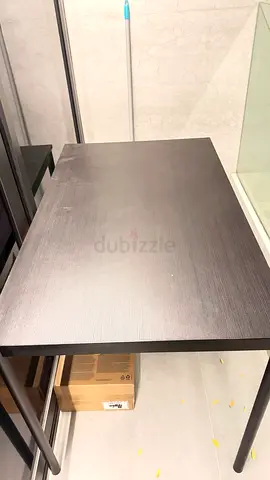 IKEA Simple black rectangular side table with metal legs