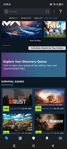 شحن ألعاب ستيم (Steam Gift) بقيمة 100 درهم بسعر مخفض (75 درهم)