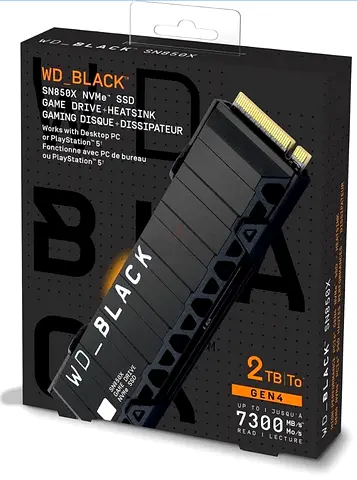 Western Digital WD_BLACK 2TB SN850X NVMe Internal Gaming SSD Solid State Drive with Heatsink