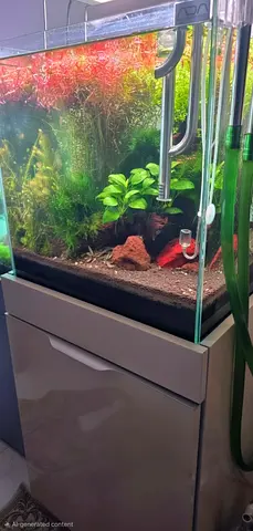 Planted freshwater aquarium setup with stand (ready-to-go)