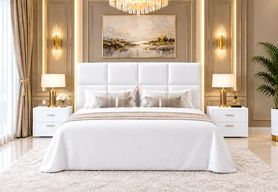 Brand new upholstered queen bed with storage bed- modern queen size bed