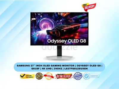 Samsung 27″ Inch OLED Gaming Monitor | Odyssey OLED G8 | G81SF | 4K UHD | 240Hz | LS27FG812SUXEN