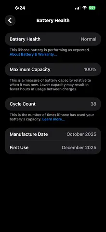 iPhone 17 Pro Max 256GB - 100% Battery HealthWhite Titanium/Silver finish)