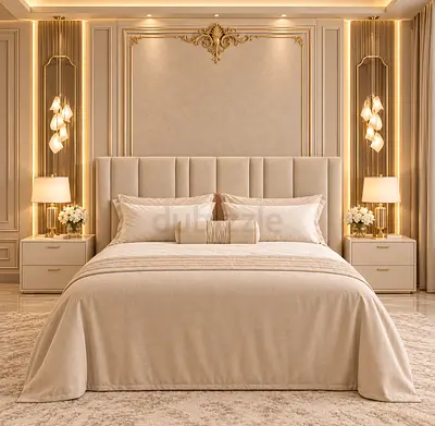 New Modern upholstered Queen bed with padded headboard storage bed- luxurious Queen size bed