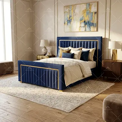 Brand New Queen Size Luxury Fabric Bed With Mattress Modern Design.