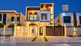Luxury three-story villa for sale in Al Helio, Ajman. Location: Behind Sheikh Mohammed Bin Zayed Roa