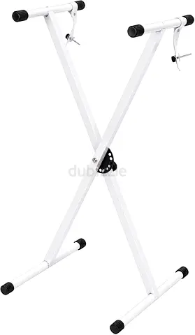 White Adjustable X-Style Keyboard & Digital Piano Stand