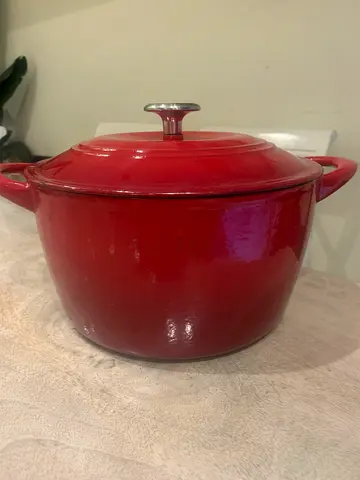 Tramontina red enameled Dutch oven pot