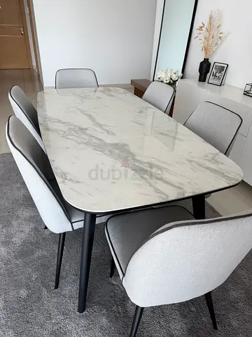 Marble-top dining table
