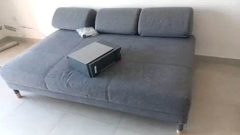 Grey fabric sofa bed / daybed - good condition