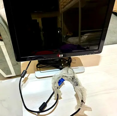 HP 19-inch LCD Monitor with VGA Cable - Good Working Condition