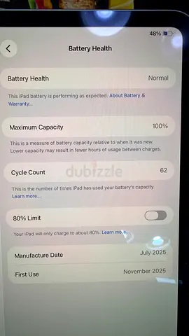 Apple iPad Air M3 -128gb 💯 Battary 8 count like new