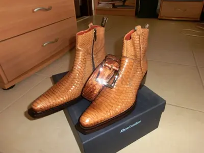 New Python Cowboy Boots and Belt