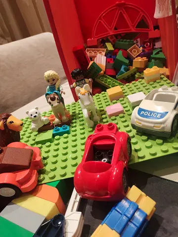 Mixed Duplo / Large Brick Playset with Figures and Vehicles - Used