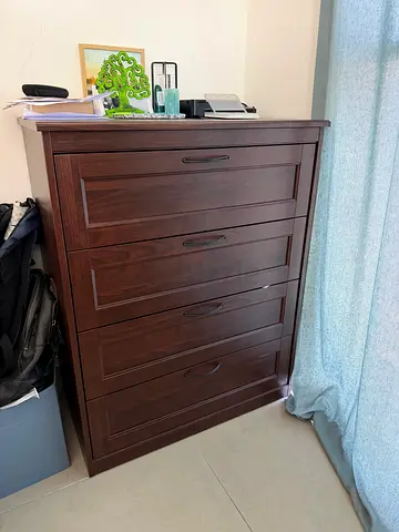 Dark wood 4-door wardrobe / cupboard in good condition