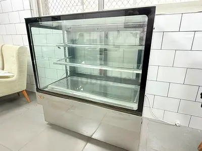 Used Frigo Stainless Steel Glass Display Refrigerator / Bakery Display Cabinet