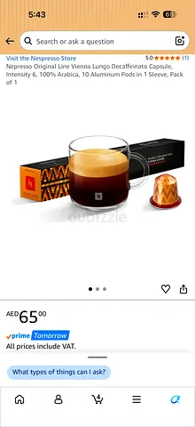 Sealed boxed Nespresso coffee