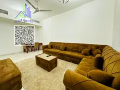 An exceptionally luxurious and upscale one-bedroom apartment with a living room, featuring brand-new