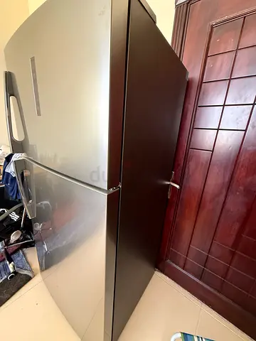 Double door stainless steel refrigerator - excellent condition