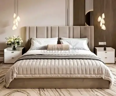 King siza velvet staroge bed with madical mattress