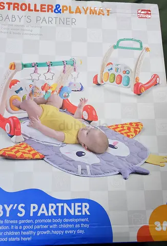 Baby Stroller & Playmat Combo — 2-in-1 Activity Walker and Play Mat (Used)