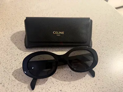 CELINE Triomphe Sunglasses, Black & Gold, Excellent Condition