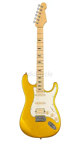 Metallic Gold HSS Electric Guitar – 6-String Classic Style