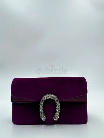 Gucci Purple Velvet And Leather Super Mini Dionysus Shoulder Bag