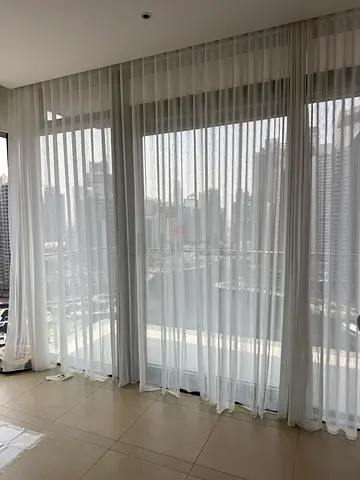 White Sheer Curtains / Drapes - Set of 4
