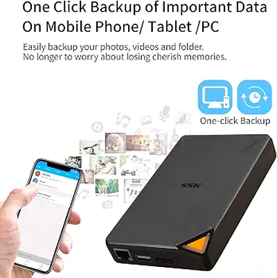 (268) SSK 1TB Personal Cloud External Wireless Hard Drive Portable NAS Storage with WiFi Hotspot for