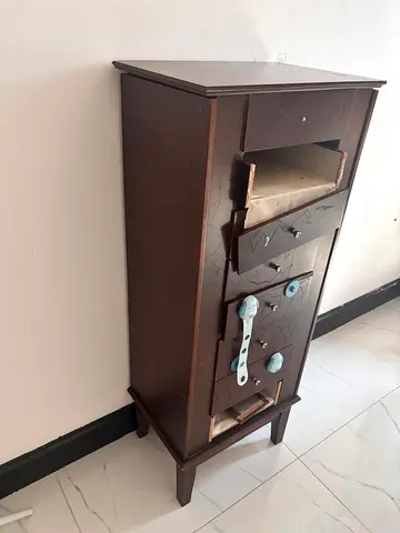 Tall narrow wooden chest of drawers / hallway storage cabinet
