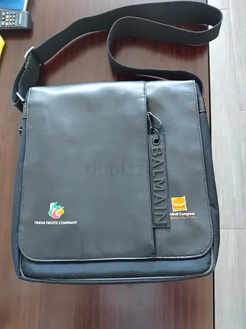 Black men's leather briefcase / laptop bag