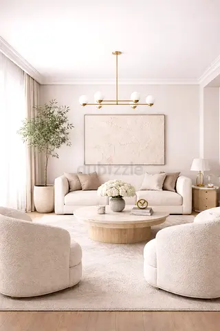 New elegant 3+1+1 boucle sofa set with white tedy fabric