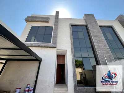 Al Jazat villa, first tenant, 5 master bedrooms, 2 floors, large halls, 2 kitchens, maid/laundry/storage rooms, private parking for 3 cars.
