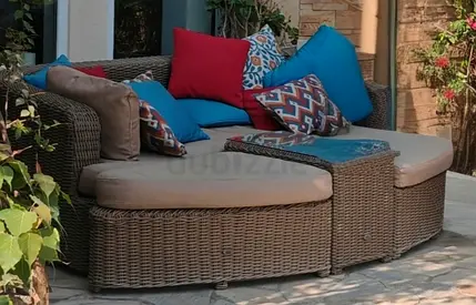 Rattan outdoor sofa bed