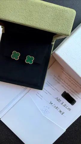 Van cleef malachite earrings