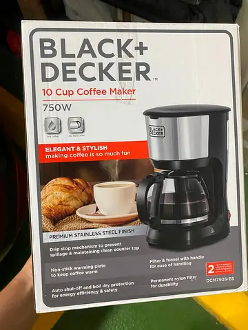 Black+Decker 10-Cup Coffee Maker 750W - Stainless Finish (Like New in Box)