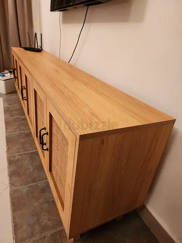 Rattan console table